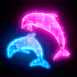 Couple de dauphins non rose et bleu