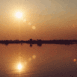 Crpuscule sur la rivire Chobe (Botswana)