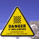 Panneau Ski Danger d'avalanche (Alpes)