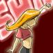 Danseuse sur fond rouge avec mention "fashion"