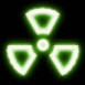 Symbole radioactif non vert