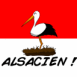 Cigogne et drapeau alsacien